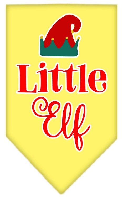Little Elf Screen Print Bandana Yellow Large